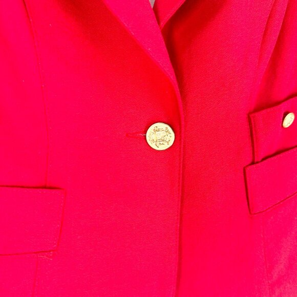 Smythe Duchess One Button Blazer Jacket in Red - Picture 6 of 8